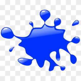 Ink Splatter Cliparts - Blue Paint Splatter Clipart, HD Png Download