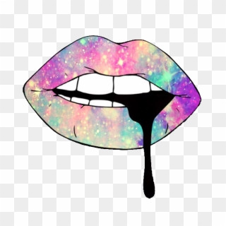 #lips #colorful #neon #aesthetics #tumblr #png #glitter - Lips Tumblr Png, Transparent Png