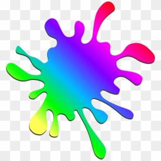 Paint Splatter Rainbow Colors - Rainbow Paint Splatter Clip Art, HD Png Download