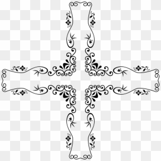 Decorative Vintage Style Cross - Decorative Cross Greek Vector, HD Png Download