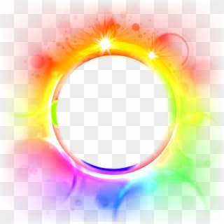 Decorative Glare Colorful Light Photoscape Border Round - Colorful Circle Border Png, Transparent Png