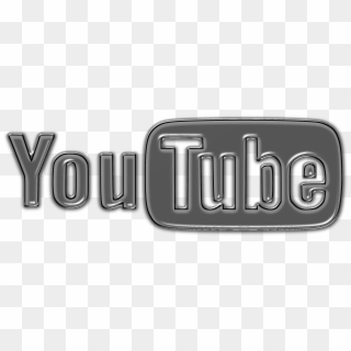 Grey White Logo Of Youtube, HD Png Download