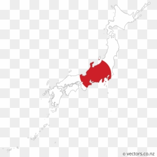 Flag Vector Map Of Japan - Japan Map, HD Png Download
