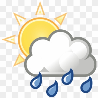 Weather Sun Clouds Rain - Mostly Cloudy With Showers, HD Png Download