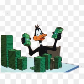 ~transparent Daffy Counting Stacks 4 Ur Blog~ - Daffy Duck With Money, HD Png Download