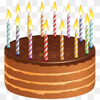 Chocolate Cake With Candles Png Picture - Birthday Cake With Candles Png, Transparent Png