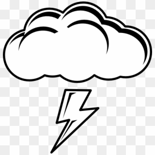 Lightning Clouds Clipart - Clip Art Black And White Rain, HD Png Download