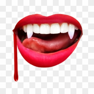 Ftestickers Fangs Vampireteeth Mouth Lips Horror Creepy - Vampire, HD Png Download