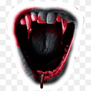 Halloween Horror Creepy Scary Vampire Blood Fangs Png - Tongue, Transparent Png