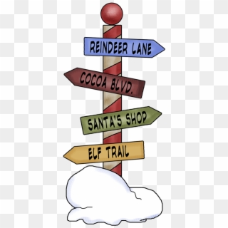 Northpole Street Signs - North Pole Sign Post Png, Transparent Png
