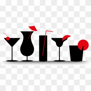 Bar Drinks - Cocktails Silhouette Png, Transparent Png