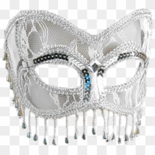 White & Silver Masquerade Mask - White Masquerade Mask Png, Transparent Png
