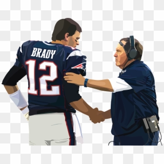 Illustration Of Nfl Player Tom Brady With His Coach - Bill Belichick Tom Brady Super Bowl, HD Png Download