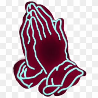Scneon Sticker - Praying Hands Neon Png, Transparent Png