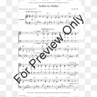 Ashes To Ashes Thumbnail - Sheet Music, HD Png Download