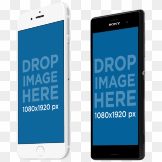 Iphone 6 And Android Phone Set Mockup In Portrait Position - Ios And Android Mockup, HD Png Download