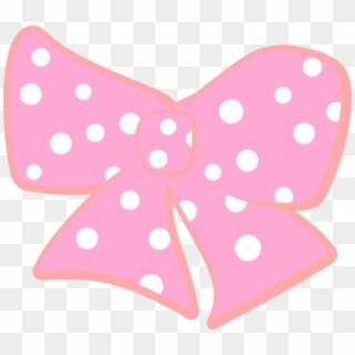 Pink And White Polka Dot Bow, HD Png Download
