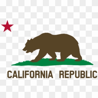 Grizzly Bear Clipart California Bear - California Republic Flag Black And White, HD Png Download