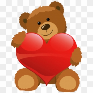 Cute Grizzly Bear Clipart Cute Bear With Heart Png - Teddy Bear Clipart Png, Transparent Png