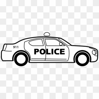 Police Car Svg Library - Police Car Clipart Black And White, HD Png Download
