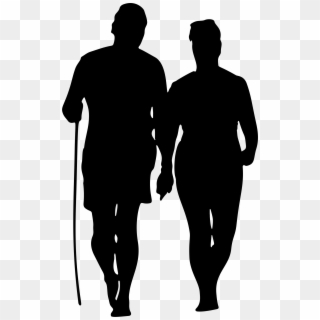 Couple Walking On Beach Silhouette - People Silhouette Walking Png, Transparent Png