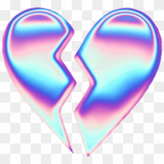 Holographic Holo Heart Brokenheart Tumblr Aesthetic - Holographic Emoji, HD Png Download