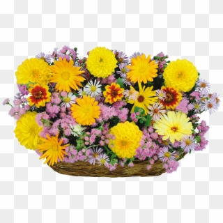 Large Transparent Flowers Basket Clipart - Flowers Png Bouquet Images Hd, Png Download