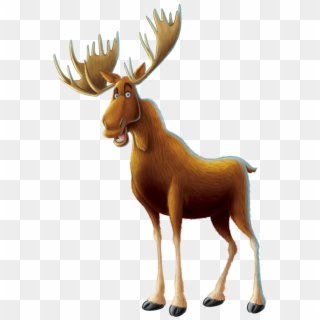 Transparent Background Moose Cartoon, HD Png Download