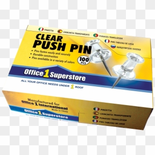 O1s Clear Push Pin 100pcs/box - Office 1 Superstore, HD Png Download