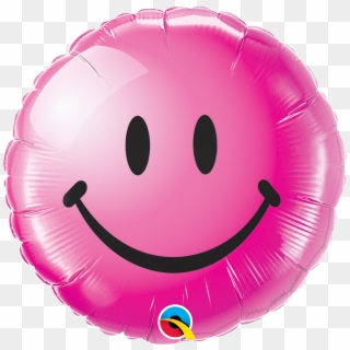 Emoji Smiley Face Wildberry 18 Inch Foil Balloon - Pink Smiley Face Balloon, HD Png Download