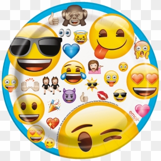 Emoji Paper Plates Small Tether Float Png Emoji Party - Emoji Plates, Transparent Png