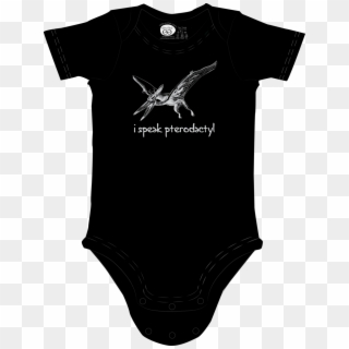 Black I Speak Pterodactyl Funny Organic Infant Onesie - Active Shirt, HD Png Download