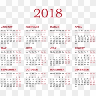 2018 Calendar Png, Transparent Png