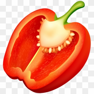 Half Red Pepper Png Clipart - Red Pepper Clipart Png, Transparent Png