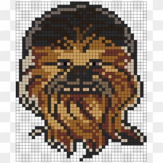 Star Wars Chewbacca Perler Bead Pattern / Bead Sprite - Pixel Art Star Wars Chewbacca, HD Png Download