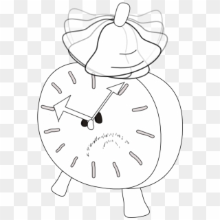Alarm Clock Is Angry Alarm Clock Black White Line Art - Alarm Clock, HD Png Download