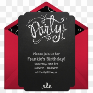 Party Chalkboard Red Online Invitation - Birthday, HD Png Download