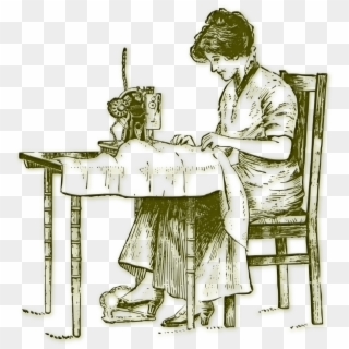 This Free Icons Png Design Of Sewing Woman Vintage, Transparent Png