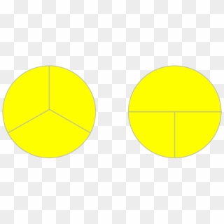 Fractions Same But Diferent Yellow Pies - Circle, HD Png Download