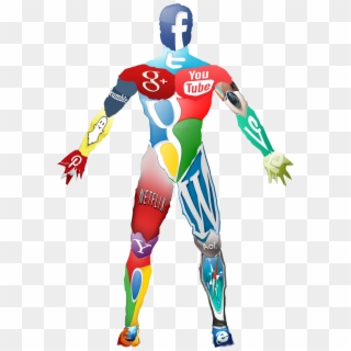 Social Media Icon Body Collage - People Using Social Media Icon, HD Png Download