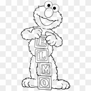 Elmo Is Showing Off His Name Coloring Page Elmo Coloring - Elmo Sesame Street Coloring Pages, HD Png Download