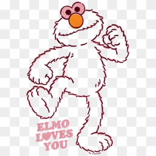 Sesame Street Elmo Loves You Men's Heather T-shirt - Cartoon, HD Png Download