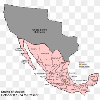 Mexico 1974 To Present - Mexico States, HD Png Download