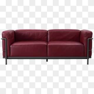 Red Leather Lobby Couch Png Picture - Sofa Bed, Transparent Png