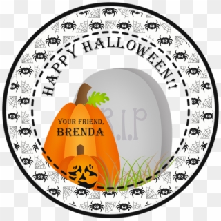 Tombstone Happy Halloween Stickers Or Favor Tags, HD Png Download