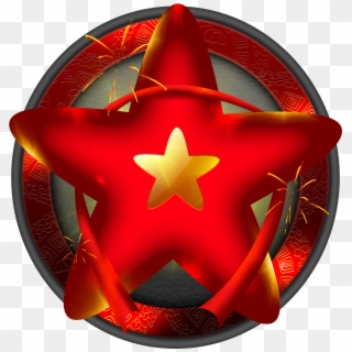 Pentagram Red Pointed Star Streamer Chinese Style Png - Vector Graphics, Transparent Png