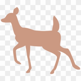 Doe And Fawn Silhouette - Doe Silhouette Png, Transparent Png