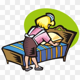 Make Bed Clipart - Making The Bed Cartoon, HD Png Download -  750x610(#1020057) - PngFind