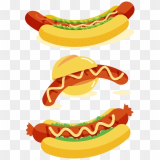 Fast Food Vector Hot Dog Bratwurst Sausage Fast Food - Sausage, HD Png Download