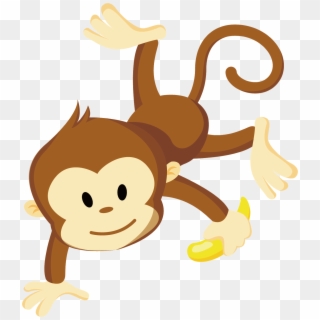 Chimpanzee Cartoon Clip Art - Monkey With Bananas Clipart, HD Png Download